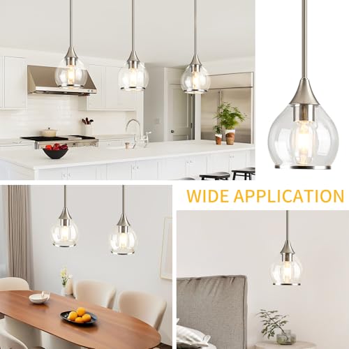 1 Piece Brushed Nickel Island Light for Kitchen (Brushed Nickel / 1-Light Pole Style)