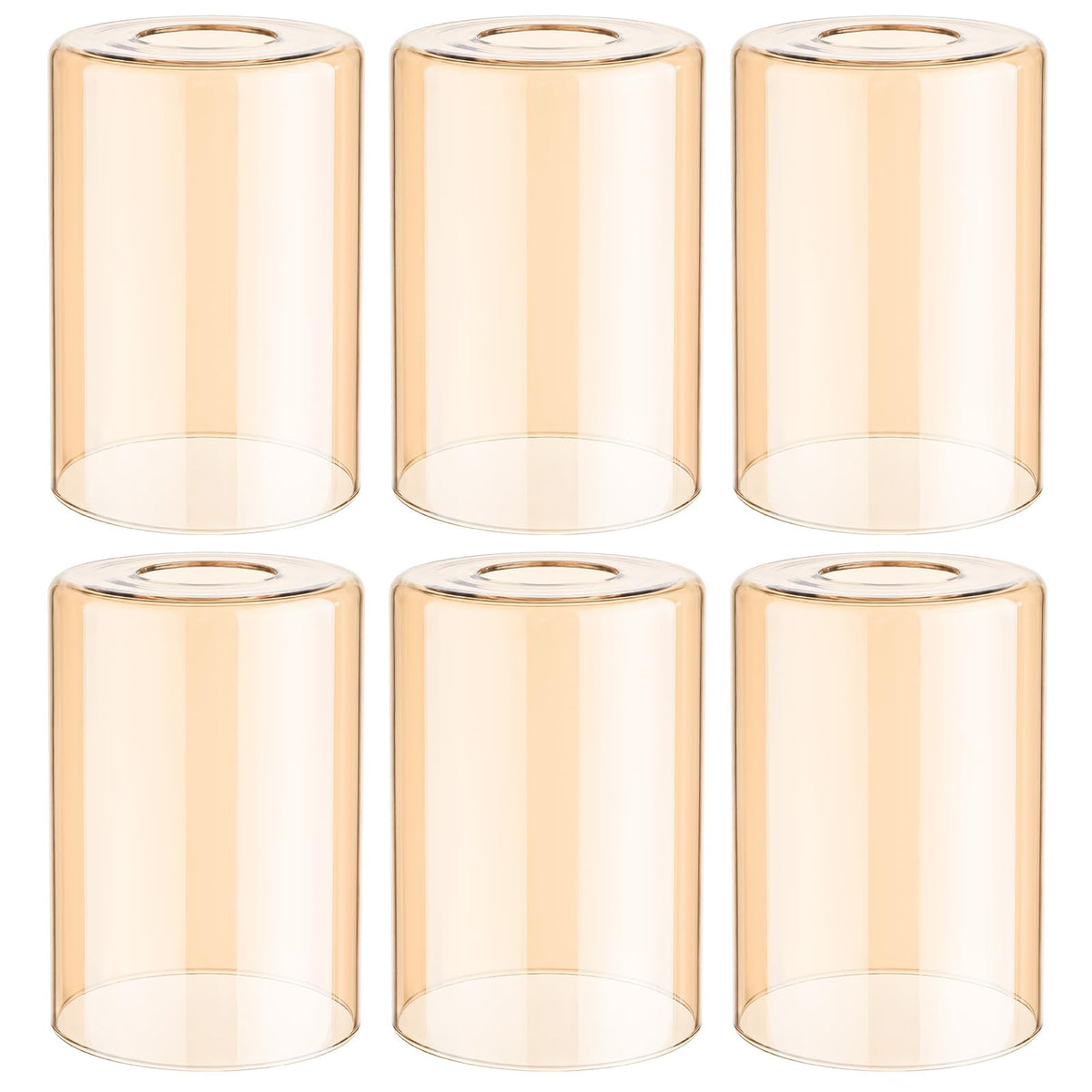 6 Pack Amber Glossy Glass Lamp Shade 1 (Amber / Glossy)