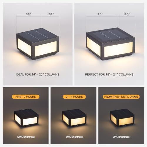 Solar Post Light Outdoor Modern Column Pillar Lamp Waterproof