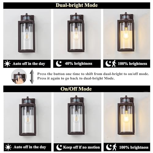 13 Inch Oil Rubbed Bronze Motion Sensor Outdoor Wall Light 1 Pack (Bronze / 1 Pack H13" Motion)