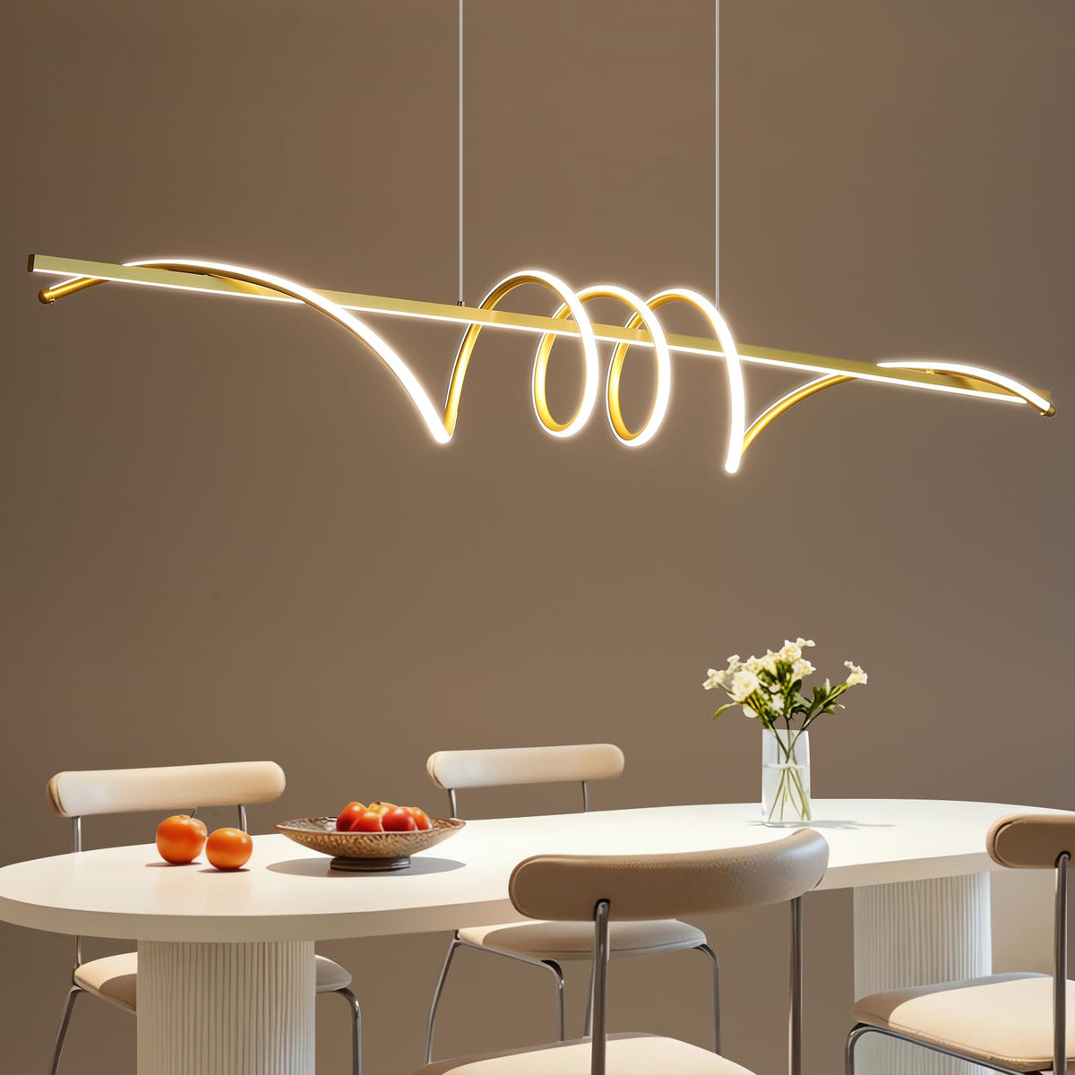 Modern Design Dimmable Desk Linear Pendant Light (B / 57IN)