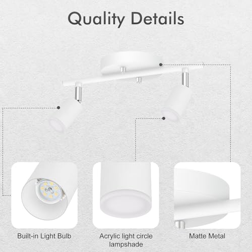 2 Light Track Lighting Fixtures Ceiling (2 light white)