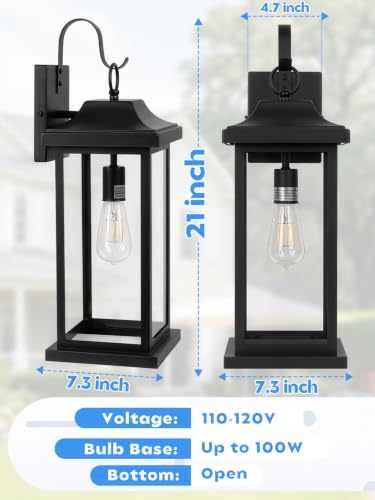 Extra Large Exterior Lighting Fixtures 21 Inch Matte Black (Black / 21 Inch)