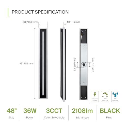 48" LED Linear Wall Sconce (Black)