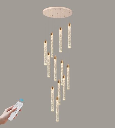 12 Lights High Ceiling Crystal Staircase Chandelier Gold (Gold / 12 lights)