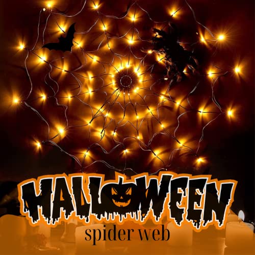 Halloween Decorations Spider Web Lights (Orange)
