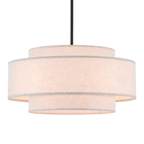 Modern Linen Drum Chandelier