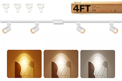 4FT LED Track Lighting Kit with 3 (White)