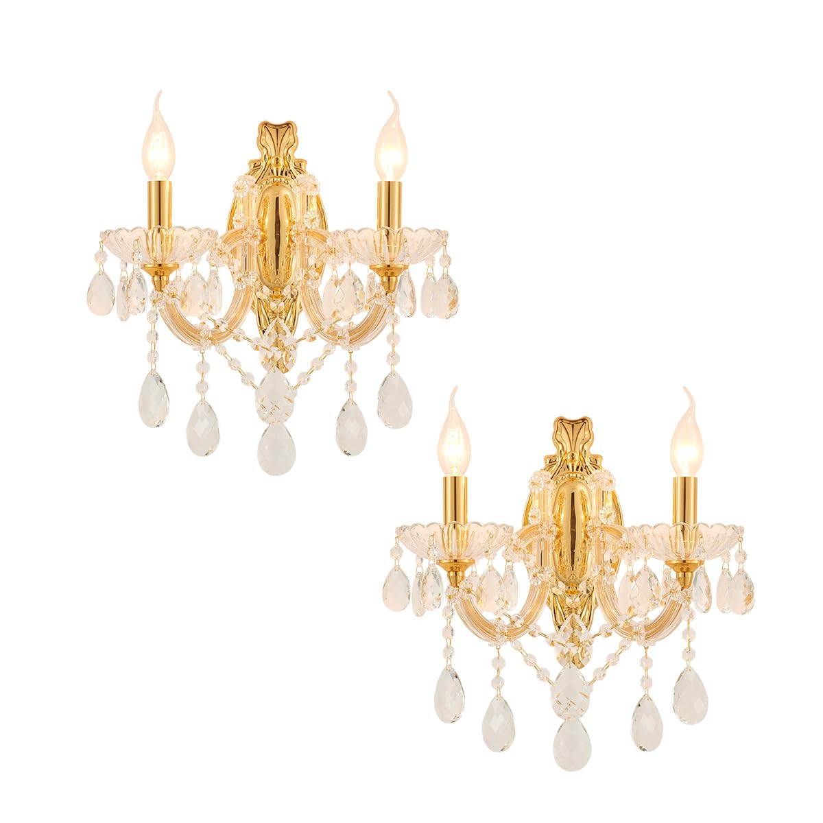 Gold Crystal Sconces Set of 2 (YL6065G-2Double)