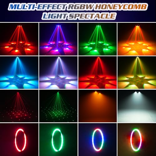 2PCS 6 Arm LED Stage Lights with 90° Swing & 540° Horizontal Rotation