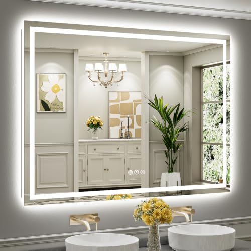 66x48 Inch LED Bathroom Mirror with Lights (Backlit+front Lit / 66"L x 48"W)