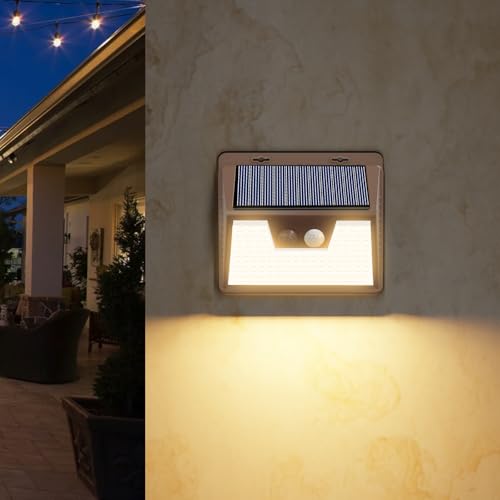 Solar Lights Outdoor Motion Sensor Security for Wall Fence Step Deck Garden Outside