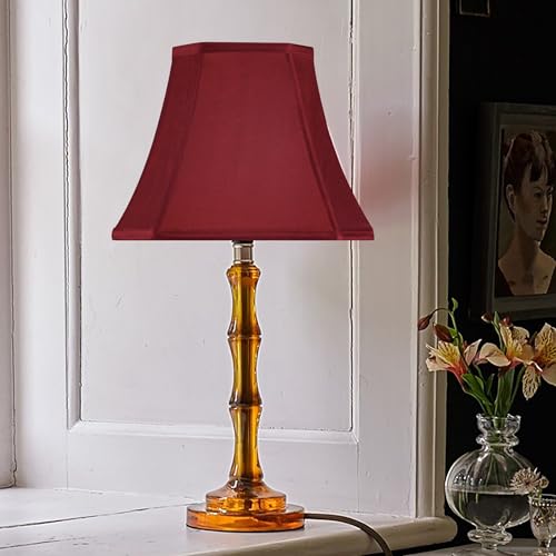 Burgundy Lamp Shade for Table Lamps (8 x 14 x 11 inches - 1 Pack / Burgundy)