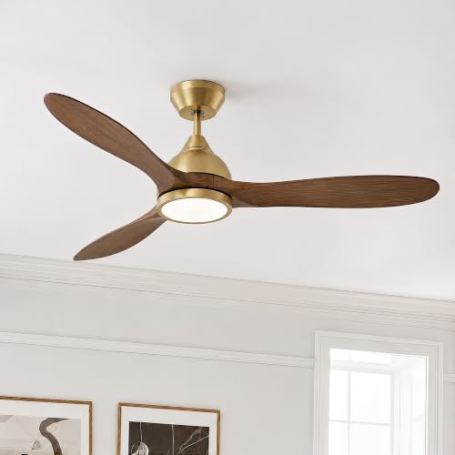 52" Ceiling Fan with Light (Gold & Brown / 52 Inch)