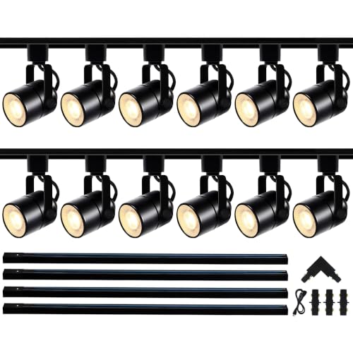 LED Track Lighting Kit GU10 4000K 12 Lights Black