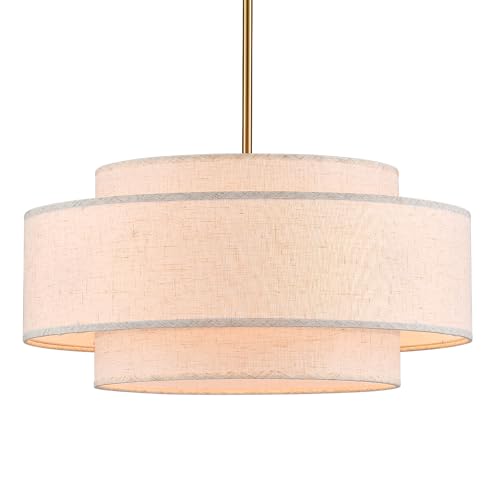Modern Linen Drum Chandelier