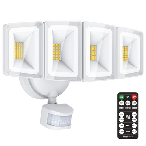 100W LED Flood Light Outdoor Security Lights Motion Sensor D2D with Remote (1-Pack)