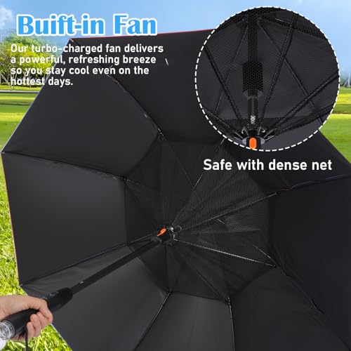 Rechargeable Umbrella with Fan 3 (Red)