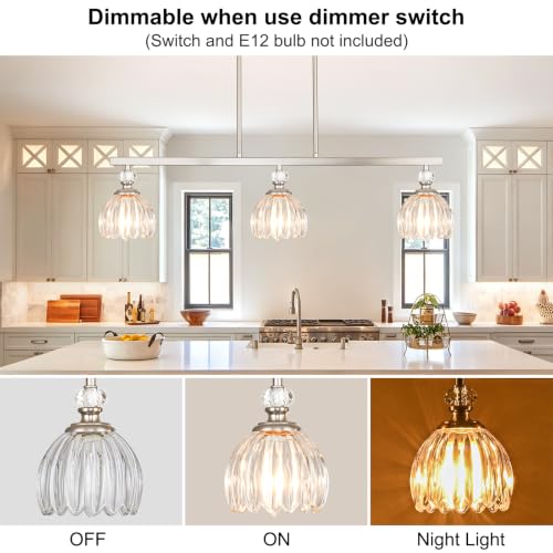 Brushed Nickel Island Light for Kitchen (3-Light / Nickel)