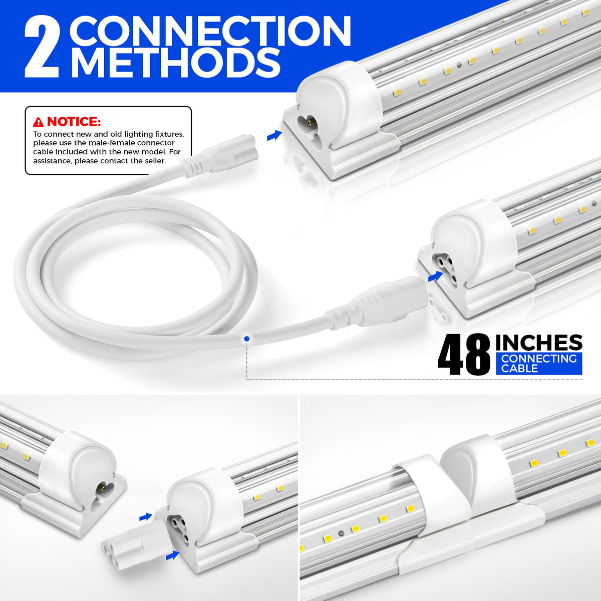 T8 LED Shop Lights 4FT (6500K / 4ft-2 Packs)