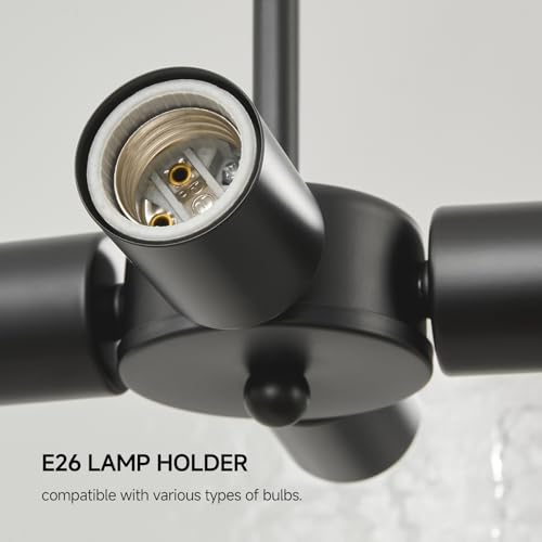 Modern Black Chandeliers for Dining Room (Matte Black)