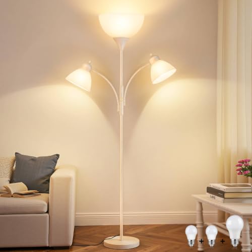 Torchiere Floor Lamps for Living Room (Rustic White)
