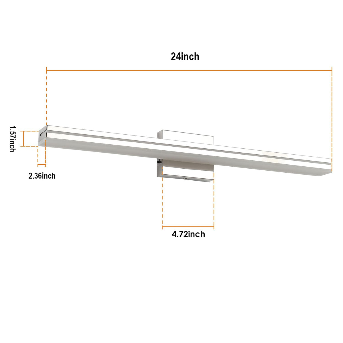 LED Modern Bathroom Vanity Light Bar (24-Inch / Chrome)