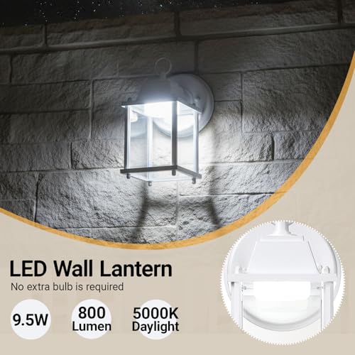 Outdoor Wall Light Fixture (5000K White / 1-pack)