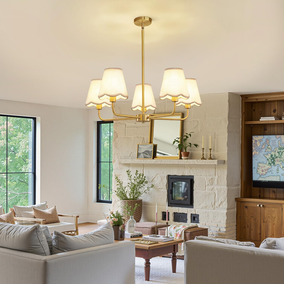 Modern Gold Chandelier 5 (Gold / 5-Light)