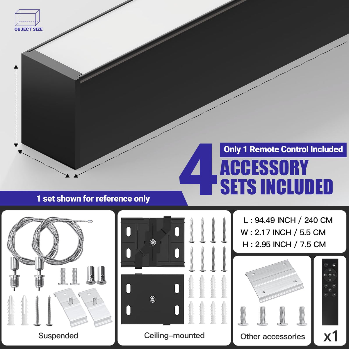 8FT LED Linear Light (8FT(4 Pack)-New)