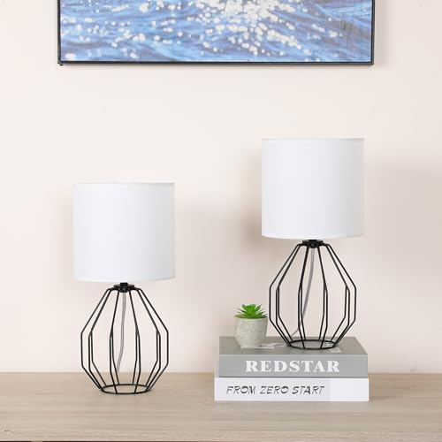 Small Table Lamp Set of 2 Black (Black 2 Pack)