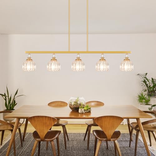 Gold Island Light for Kitchen (5-Light / Gold)