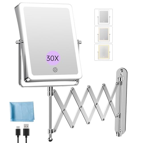 8.7" 5000mAh Rechargeable Wall Mounted Makeup Mirror (Chrome C)