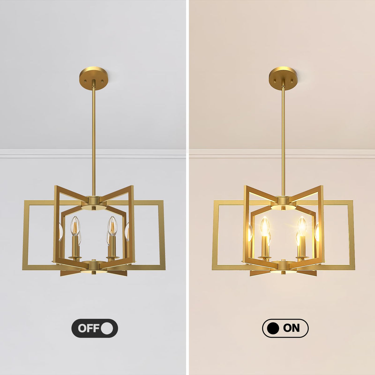 Modern Gold Chandelier (6-Light / Gold)