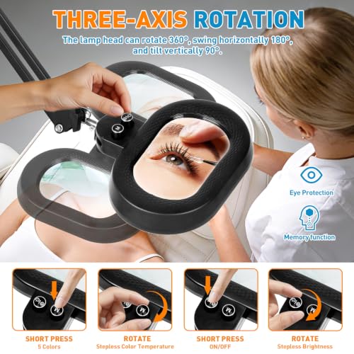 Magnifying Glass with Light and Clamp (5IN)