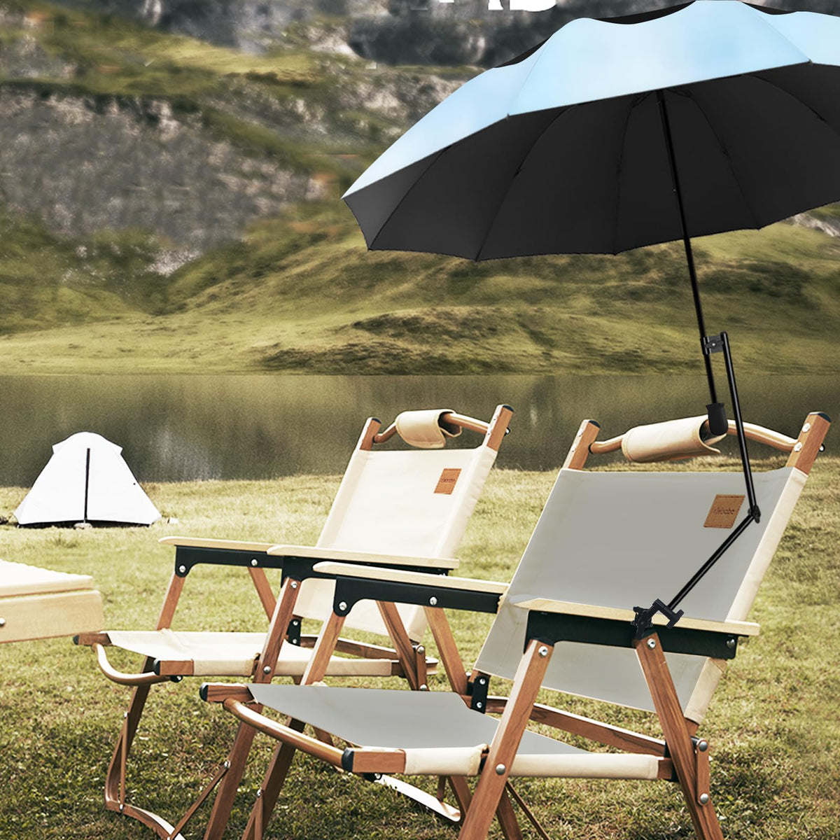 UPF 50+ Golf Umbrella with Adjustable Universal Clamp (Lake Blue / 53.2")