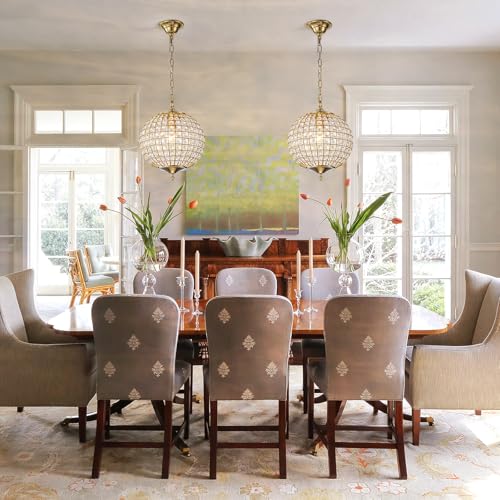 Gold Globe Crystal Chandelier (Gold / 12.6"W X 15.9"H)