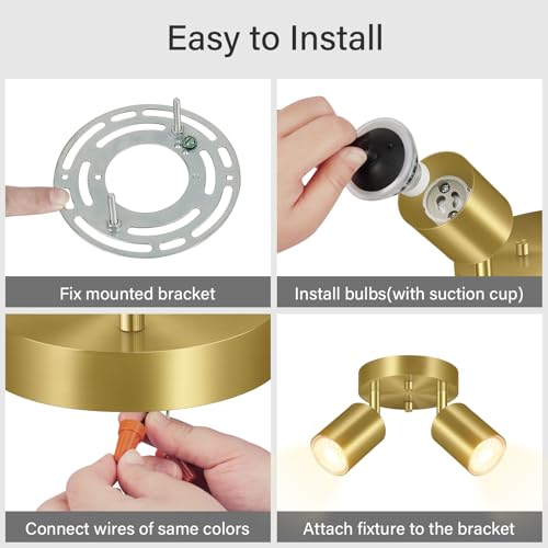 LED 2 Light Track Lighting Kit (2 Light-Gold)