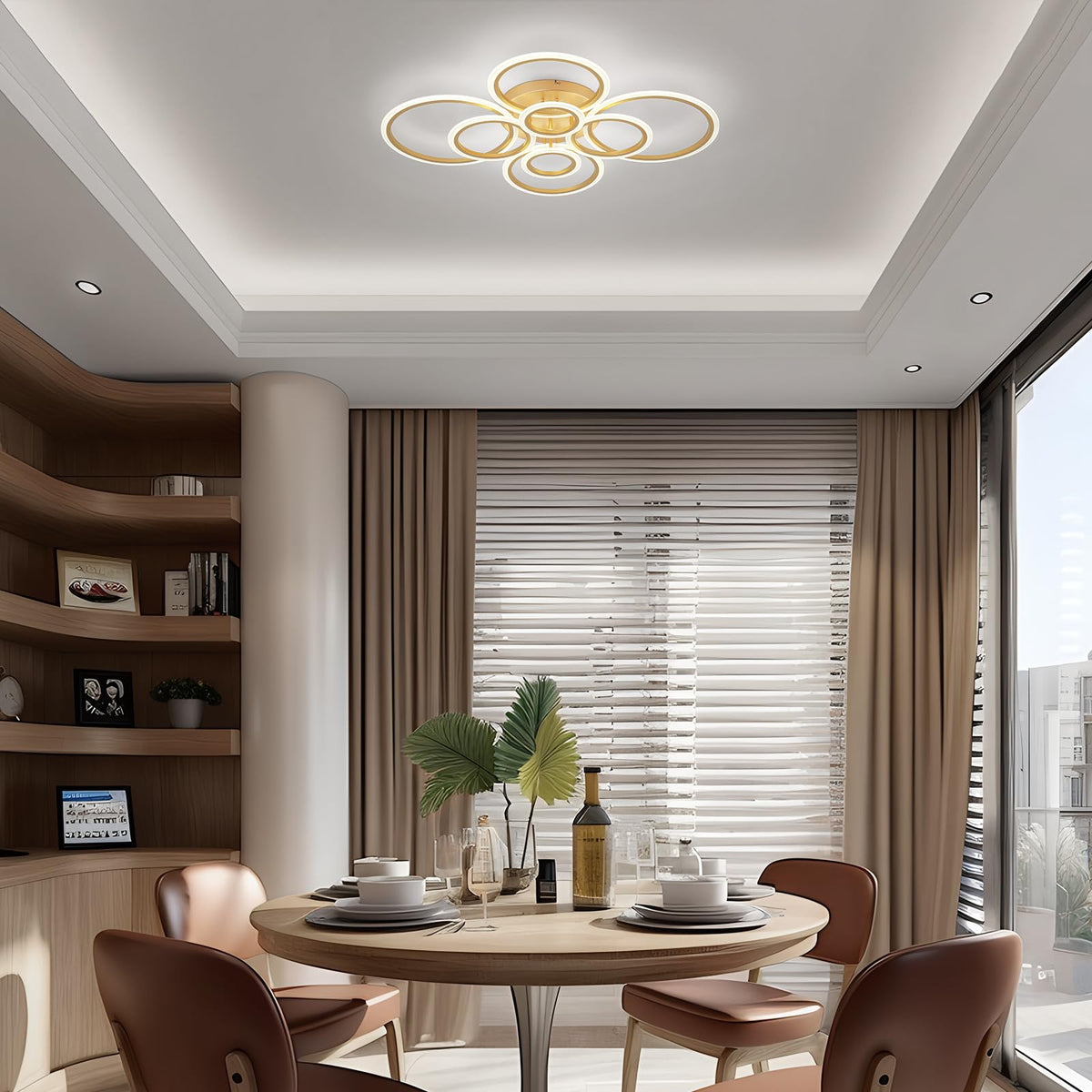 Modern LED Ceiling Light (8-Light / Gold)