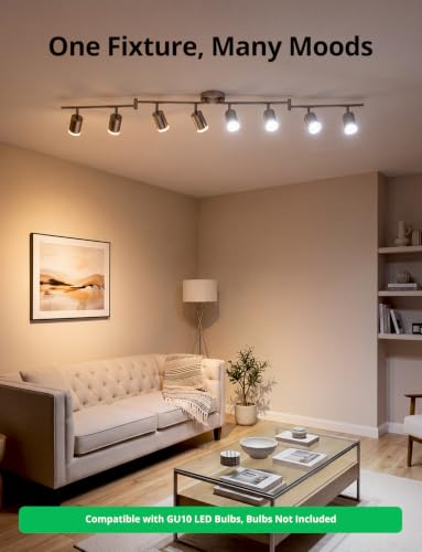 LED Track Lighting Fixtures Ceiling Mount for Kitchen (Nickel / 8 Light (Ceiling Mount))