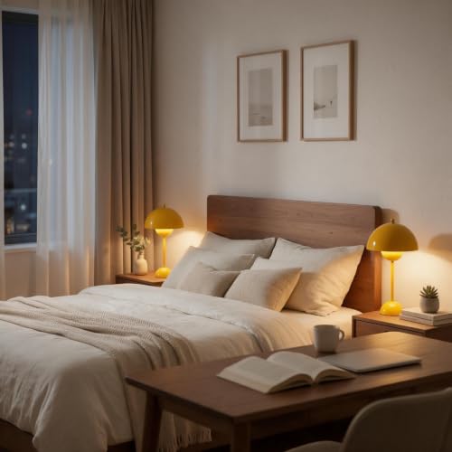 Creative Mid Century Modern Bud Table Lamp for Home&Office (Melon Yellow)
