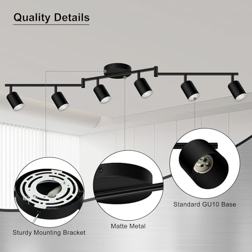 6 Light Track Lighting Fixtures Ceiling (6 light black-Z)
