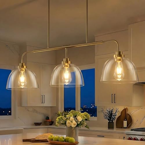Dining Room Light Fixtures over Table (Gold / 3 Light)