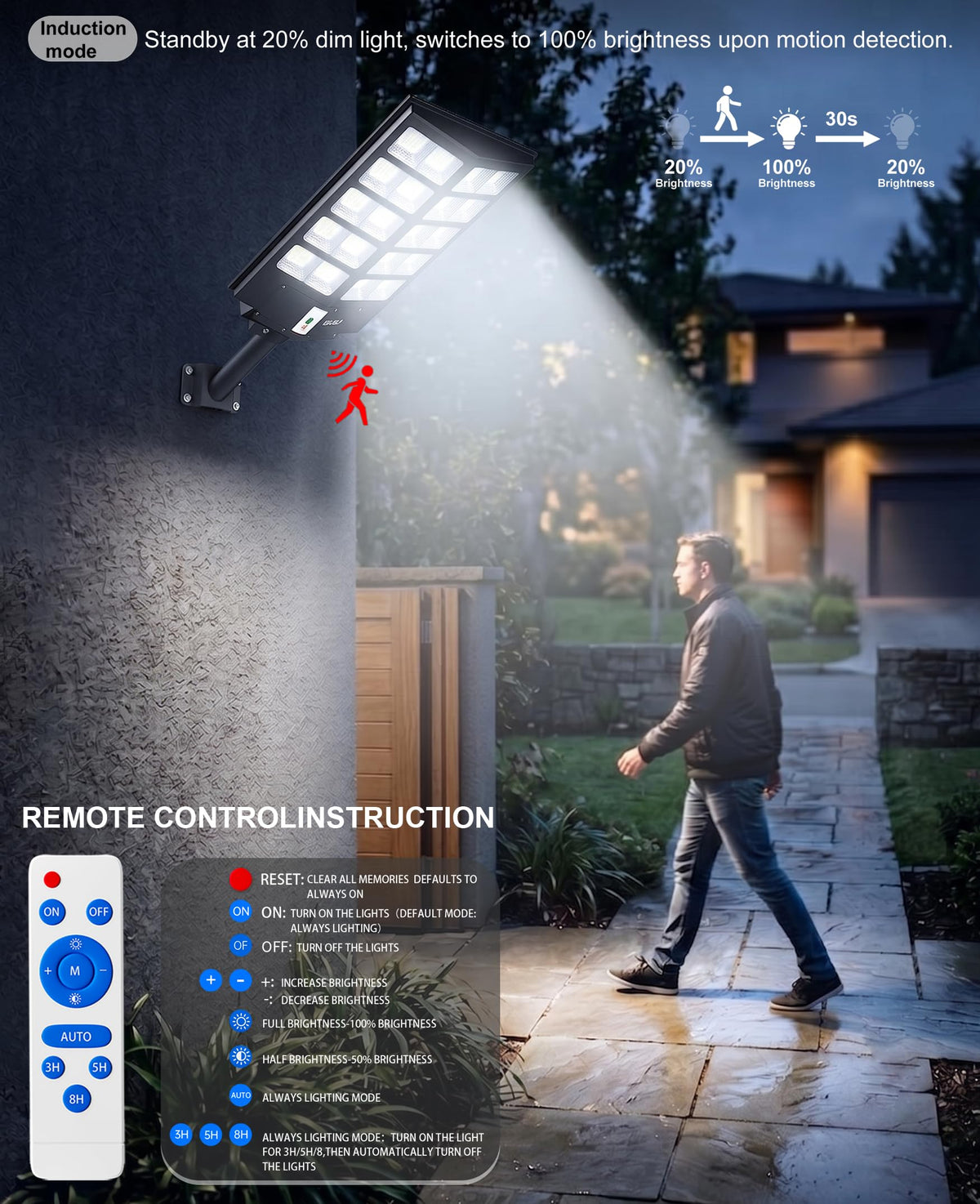 Y 10000W Solar Street Lights Outdoor (Black / L)
