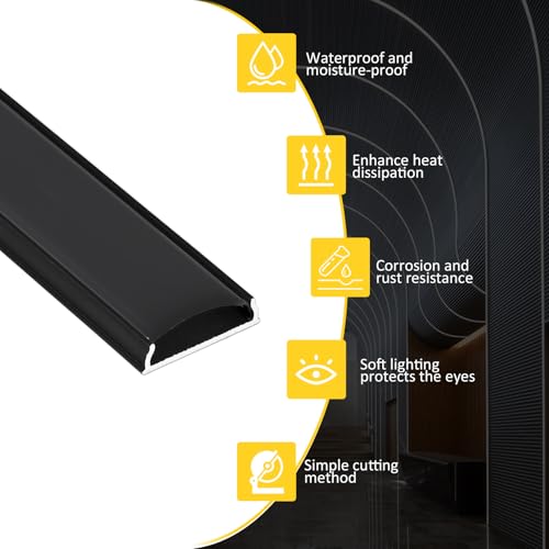 Bendable LED Track 10 (Black Aluminum + Black Cover / 3.3FT/10P/#123)