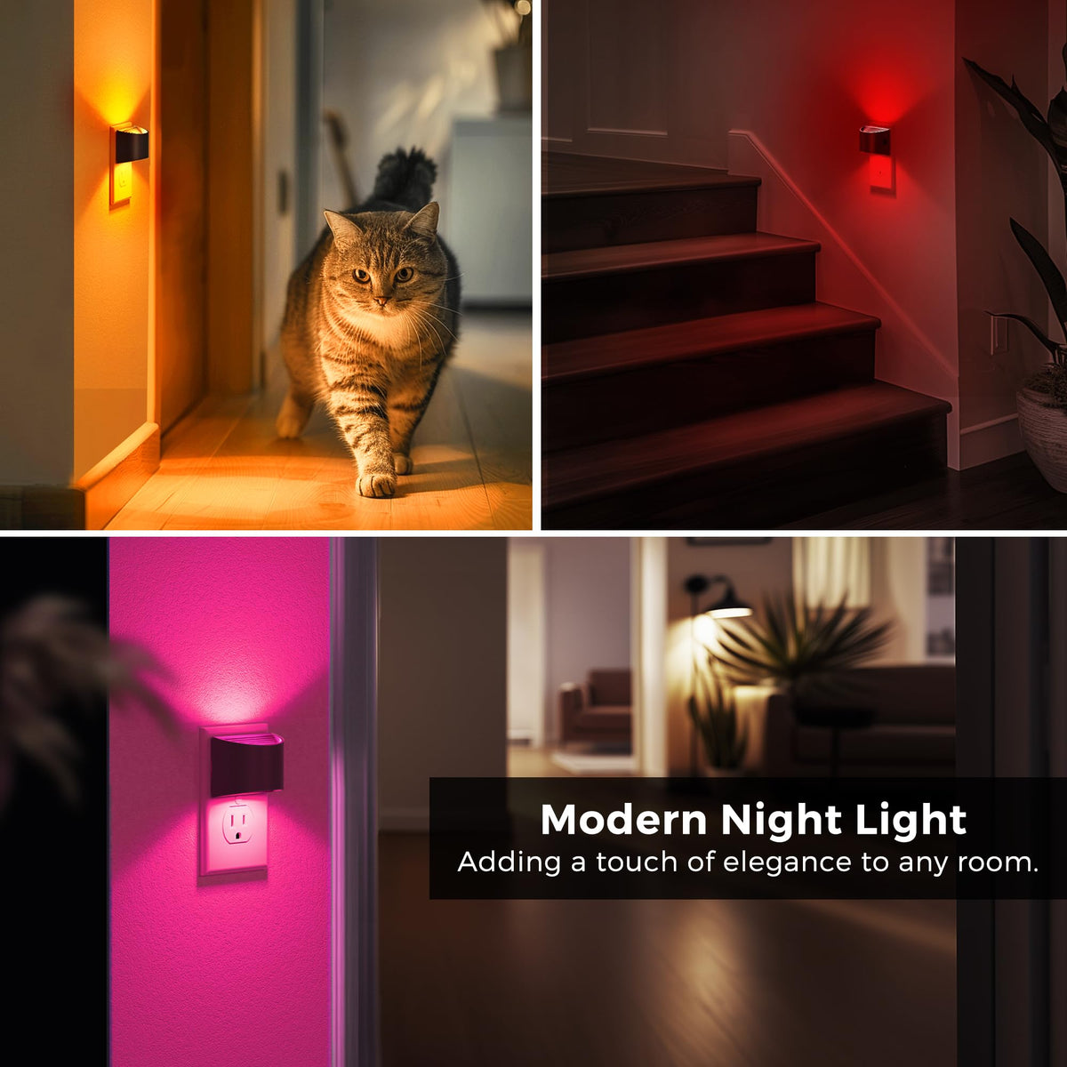 Night Lights Plug into Wall (Black)