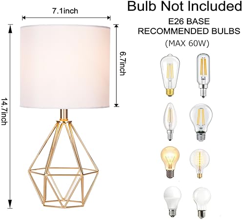 Small Gold Table Lamp Set of 2 (Gold 2 pack)
