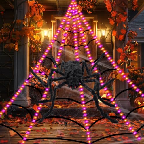 Halloween Light Up Spider Web Outdoor