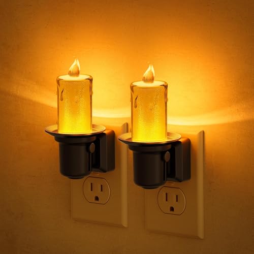 Night Lights Plug into Wall (Amber-Clear / 2 Pack)