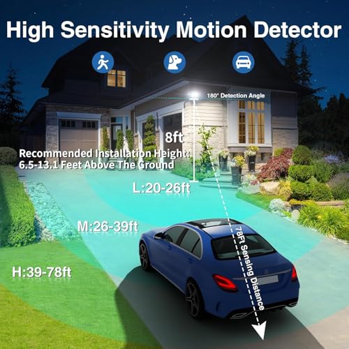 150W Motion Sensor Lights Outdoor for Outside (White)